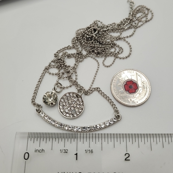 ✨2/$10✨ Multi Chain Layered Diamond Necklace Micro Pave Round Semicircle - Picture 9 of 11